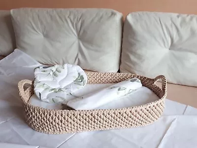 Changing Basket Newborn Lounger Moses Basket  Baby Bassinet Crochet Baby Crib • $105