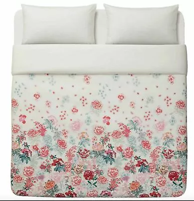 Ikea Gronvide King Duvet Set 2 X Pillowcases 240x220 Cm White Floral Pattern • £21.59