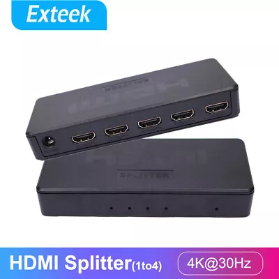 HDMI Splitter 1 In 4 Out 1.4 HDCP Bypass Full Ultra HD 1080P 4K/2K 3D Resolution • $19.95