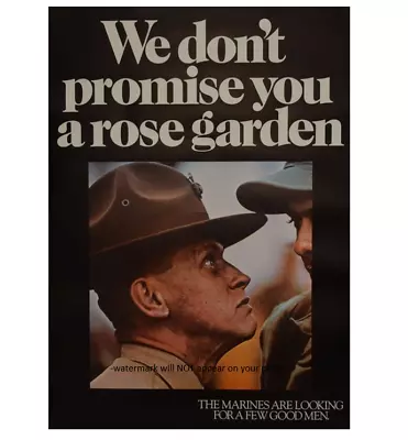 Marines Recruitment Poster PHOTO USMC Marine Corps Recruiting NO ROSES • $5.88