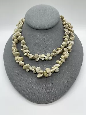 Genuine Natural Shell Long Necklaces Hawaiian Lei Jewelry Surf VINTAGE Lot Of 3 • $26.99