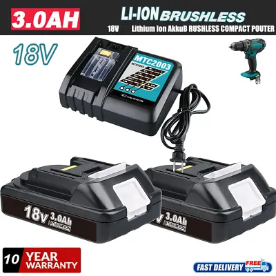 3.0 AH 18V For Makita 18V Lithium Ion LXT Battery /Charger BL1860 BL1830 Replace • $17
