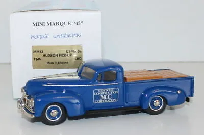 Minimarque 1/43 Us9a - 1946 Hudson Pick-up - Mentone Construction Corp • $398.99