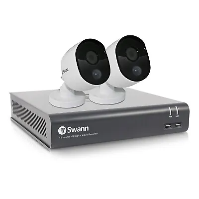 Swann DVR-4580 4 Channel HD 1080P - 2 Camera True Detect CCTV Kit SWDVK-445802V • $149.99