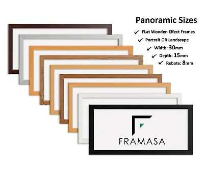 Panoramic Sizes Picture Frames Photo Frames Modern Poster Frame Black White Oak • £10.75