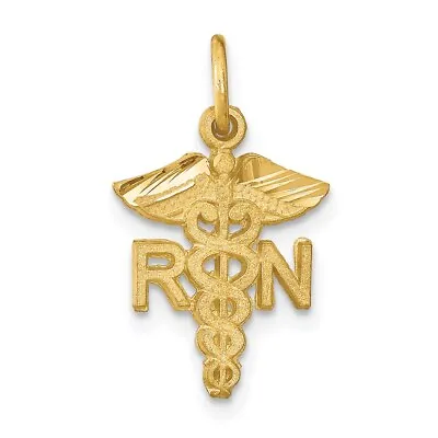 14k Yellow Gold RN Nurse Charm Pendant Gift For Women 0.82g • $144