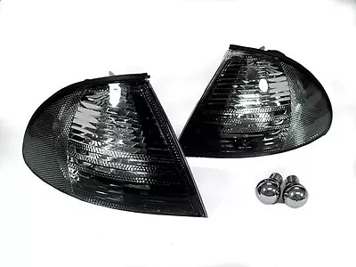 2Day Ship! Smoke Corner Lights W/ Chrome Amber Bulbs For 99-01 BMW E46 4D Sedan • $47.71