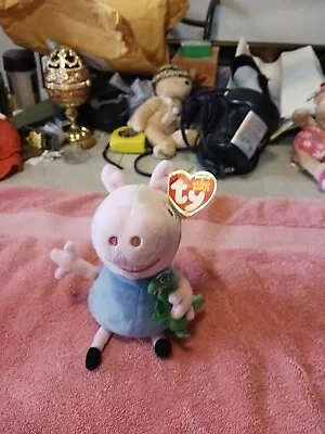 TY Beanie Baby - GEORGE PIG (U.S. Version Peppa Pig - 6 Inch) -MWMTs Stuffed Toy • $6.99