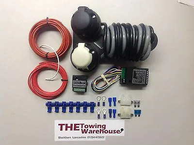 Twin 7 Pin 12n 12s Electric Towbar Towing Wiring Kit Charging 7way Bypass Relay  • £50.99