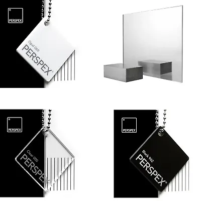 Acrylic Perspex® Mirror Black White & Clear Sheets / 2mm 3mm & 5mm Thickness • £3.52