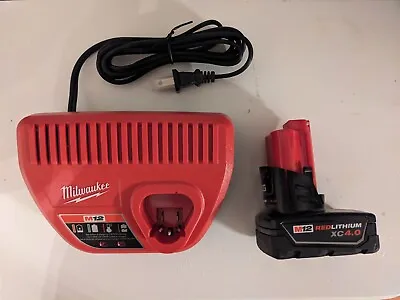 Milwaukee M12 12V Lithium-Ion XC Battery Pack 4.0 Ah & Charger • $38