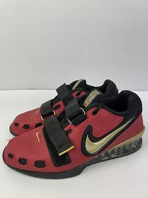 NIKE ROMALEOS 2 WEIGHTLIFTING SHOES RED GOLD BLACK 476927-670 Sz 7.5 • $247.84