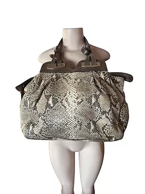 FRANCESCO BIASIA Genuine Snakeskin Women’s LARGE LEATHER SATCHEL SHOULDER Bag • $89.99