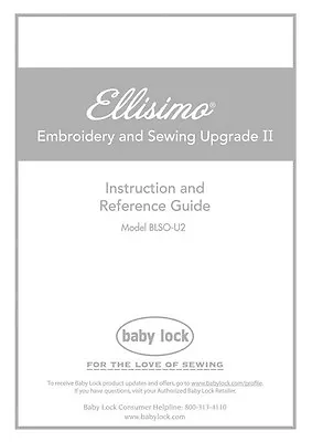 Baby Lock Ellisimo BLSO-U2 Sewing Embroidery Instruction Manual Reprint • $16.95