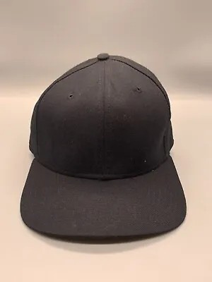 VINTAGE New Era Pro Model Hat Cap Fitted 7 Black Made In USA Blank Mens • $22.49