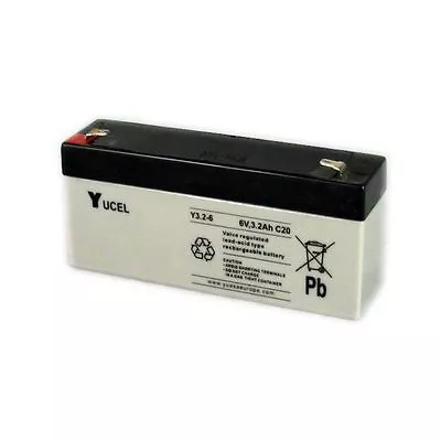 Yucell Y3.2-6 6v 3.2Ah Lead-Acid Battery NP2.8-6 • £15.75