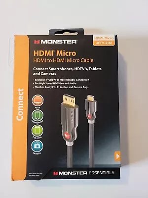 Monster 4 Ft High Performance HDMI To HDMI Micro Cable ~ New Sealed • $14