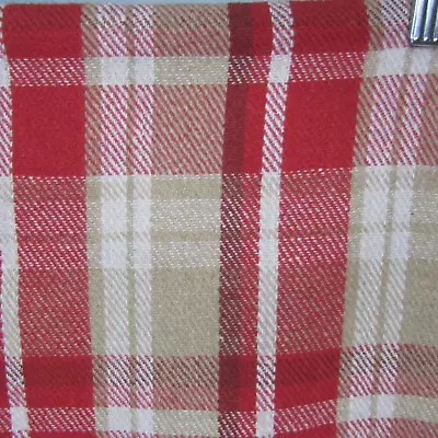 Plaid Pillow Covers Set Of 2 Throw Case Pair 21  WOOL BLEND Red Beige Cozy Cabin • $23.24