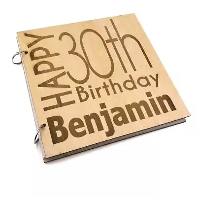 Personalised 30th Birthday Engraved Large Wooden Scrapbook Photo Album LWOD-15 • £16.99