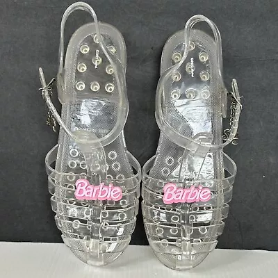 Barbie Clear Transparent Jelly Sandals WOMEN'S SIZE 8 Mary Jane Strap W/charm • $24.50