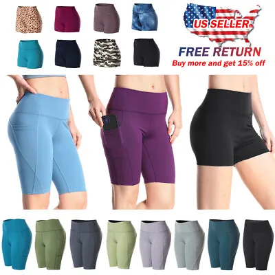 Shorts For Women Bike Yoga Gym Athletic Workout Volleyball Dance Tight Leggings • $12.49