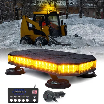 14 Inch White Amber Mini Emergency Rooftop Strobe Light Bar With Magnetic Base • $44.09