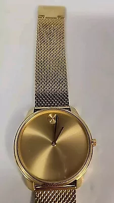 Movado Bold MB 01.1.34.6458 Men's Gold Tone Mesh Bracelet Watch Read Description • $138.98