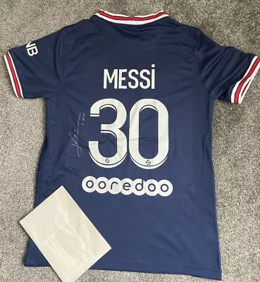 Lionel Messi #30 Hand Signed Football Shirt With COA • £400