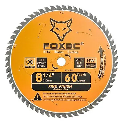 8-1/4 Inch Table Saw Blade 60 Tooth With 5/8  Arbor Diamond Knockout Wood Cut • $21.39