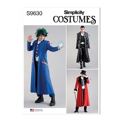 Simplicity SEWING PATTERN S9630 Men's Costume Coats Sizes 34-42 Or 44-52 • £14.99