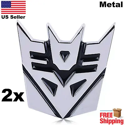 2x 3D METAL Transformers Emblem Autobots Decepticon Car Sticker 3   • $10.80