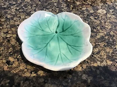 Antique Majolica Leaf Butter Pat MINT CONDITION • $139.99