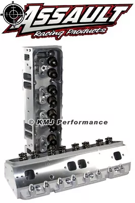 SBC Complete Aluminum Cylinder Heads Straight Plug 205cc Max .650 Lift 3/8 Studs • $899.95