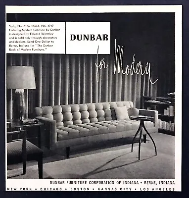 1953 Dunbar Mid-Century Modern Sofa By Edward Wormley Photo Vintage Print Ad • $7.99