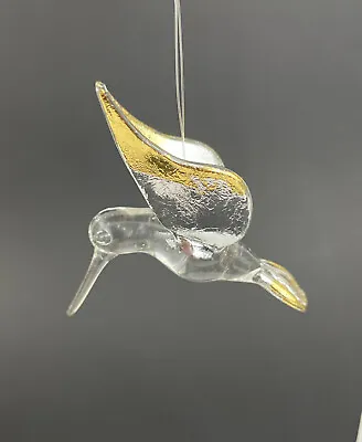 Silvestri Ornament Crystal Hummingbird Glass Christmas 3-1/4  Gold Silver Accent • $12.69