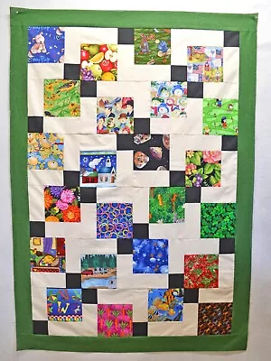 I-SPY Baby Quilt Top #470- Size 37  X 53 - I SPY ISPY LAP QUILT Toddler Quilt • $22