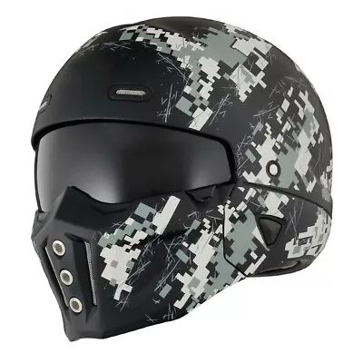 Vintage Motorcycle Helmet Moto Off-Road Motocross Face Protector Racing Helmets • $139.46