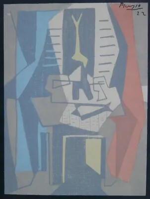 $175 • Buy Cubist Artist Rare Screenprint Plate Signed Dated “Picasso 22” Silkscreen Print 