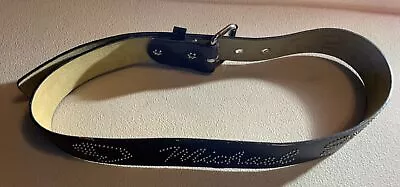 Michael Jackson Vintage Belt 80s 1984 Black Silver Leather & Bling Size 28-30 • $12.99