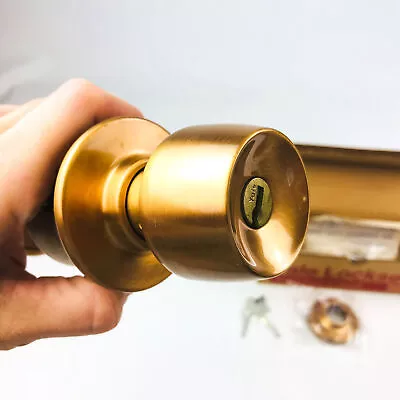 Yale Entry Doorknob Lockset Locking Knob BR5237 US10 Satin Bronze NOS No Latch • $25.49