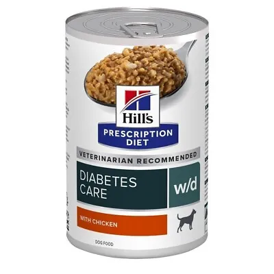 Hill's Dog Food Prescription Diet Canine W/d Diabetes Care Chicken 12 Cans 370g • £47.99