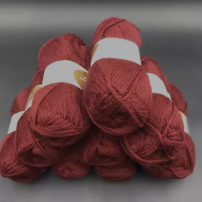 Elann Peruvian Highland Wool Yarn Lot Of 10 Skeins Burgundy • $49.99