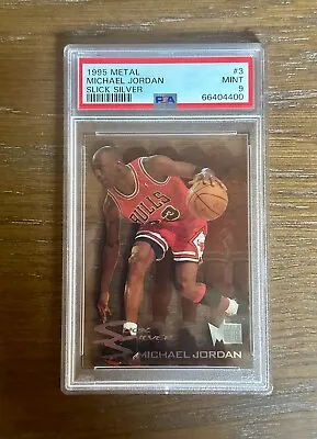 1995 Fleer Metal Michael Jordan Slick Silver #3 PSA 9 Mint - Chicago Bulls HOF • $325