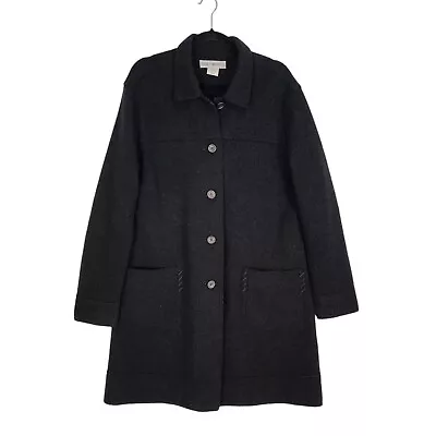 Vintage Issey Miyake 100% Wool Coat Lightweight Cross Stitch Embellished Seams 4 • $450