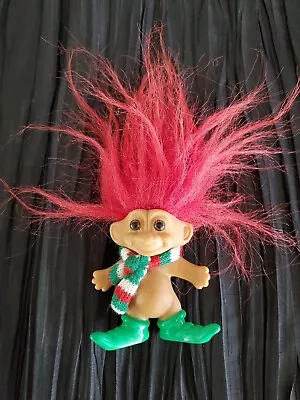 Vintage Russ Troll Doll Merry Little Christmas ELF With Scarf Red Hair • $5.99