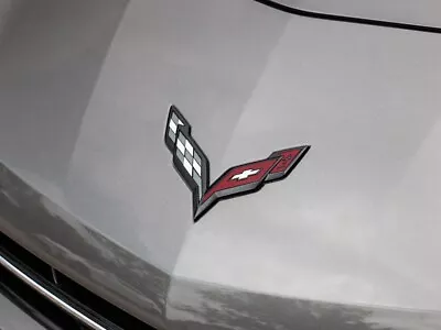 Fits 2014-2019 C7 Corvette : Front And Rear Emblem Overlay Vinyl • $14.99