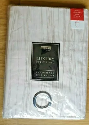 £29.99 • Buy Oyster Dunelm Mill Eyelet Curtains Crushed Taffeta Luxury Fully Lined 44  X 54 