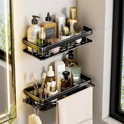 2pcs Self Adhesive Shower Shelf Bathroom Shower Caddy Rack Storage Organiser • £7.49