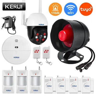 KERUI Wifi Tuya Wireless Alarm System 110dB Live Siren Horn Smart Home Security • $34.84