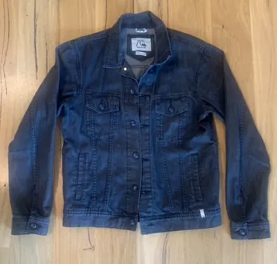 Quiksilver Mens Black Denim Jacket Size M 100% Cotton • $30